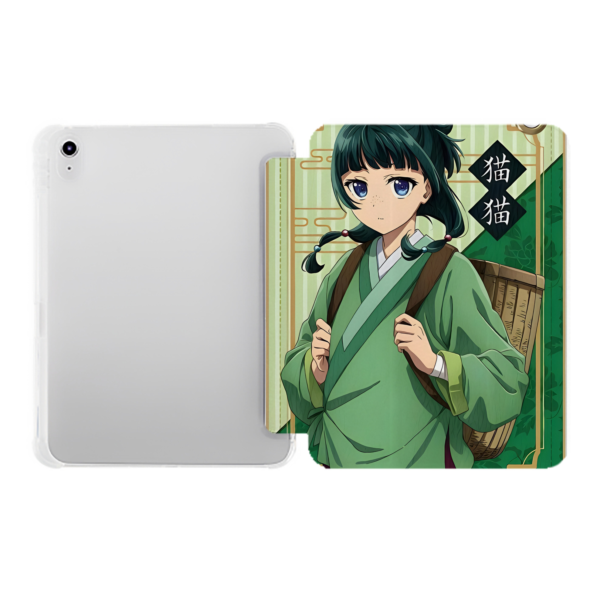 （画像用） 薬屋のひとりごと The Apothecary Diaries IPad ケース ペン収納付き 三つ折りスタンド PUレザー×シリコン 対応機種9.5/10.5/10.9インチ